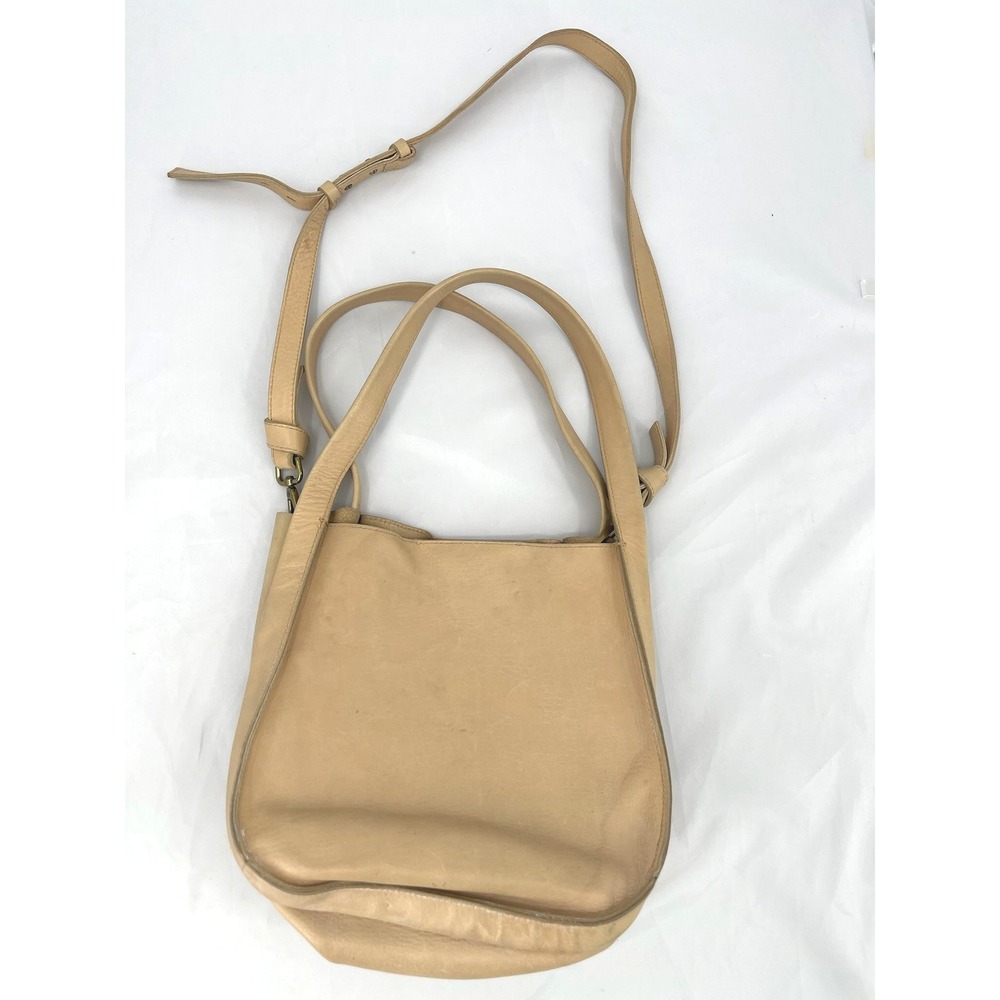 Madewell Tan Leather Bucket Bag Convertible Shoulder Crossbody Boho Purse